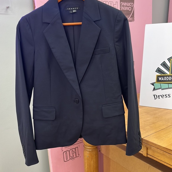 Theory Virgin Wool Blue Blazer - Picture 5 of 8